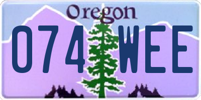 OR license plate 074WEE