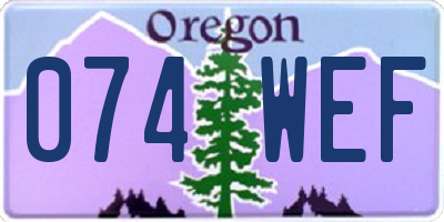 OR license plate 074WEF