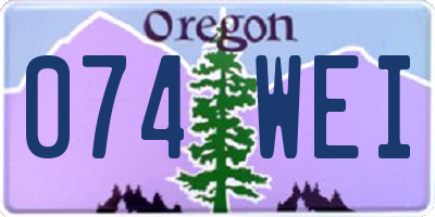 OR license plate 074WEI