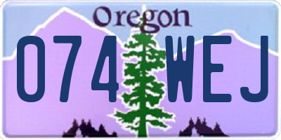OR license plate 074WEJ