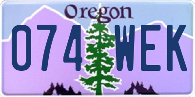 OR license plate 074WEK