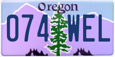 OR license plate 074WEL