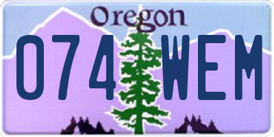 OR license plate 074WEM