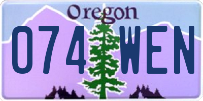 OR license plate 074WEN