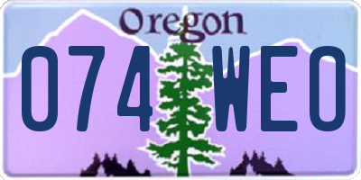 OR license plate 074WEO