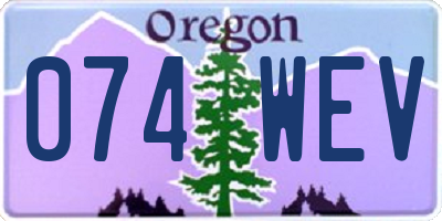 OR license plate 074WEV