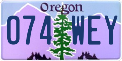 OR license plate 074WEY