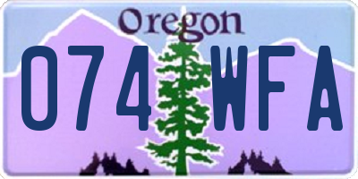 OR license plate 074WFA