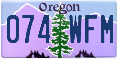 OR license plate 074WFM
