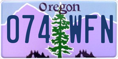 OR license plate 074WFN