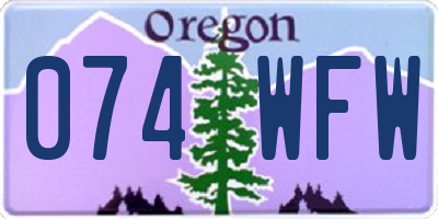OR license plate 074WFW