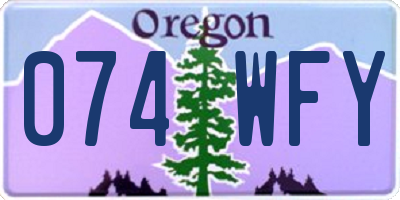 OR license plate 074WFY