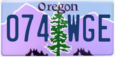OR license plate 074WGE