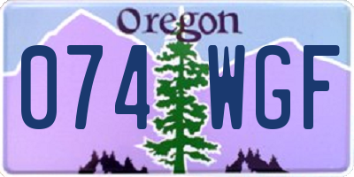 OR license plate 074WGF