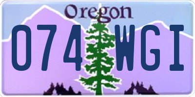 OR license plate 074WGI