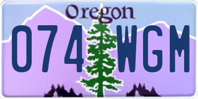 OR license plate 074WGM