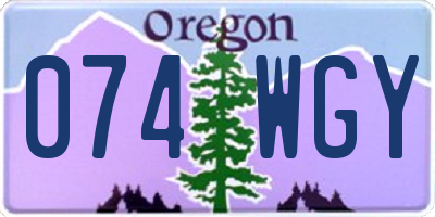 OR license plate 074WGY