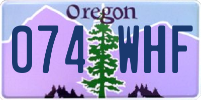 OR license plate 074WHF