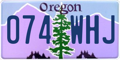 OR license plate 074WHJ