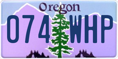 OR license plate 074WHP