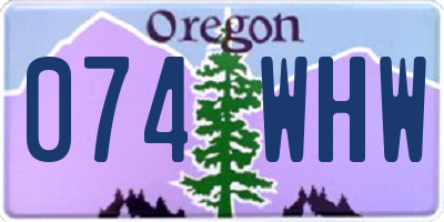 OR license plate 074WHW