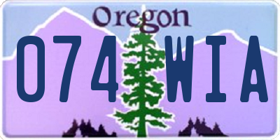 OR license plate 074WIA