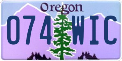 OR license plate 074WIC