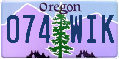 OR license plate 074WIK