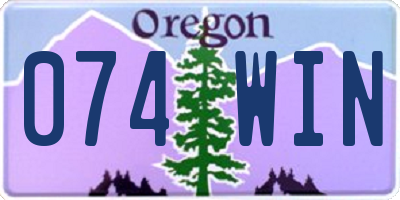 OR license plate 074WIN