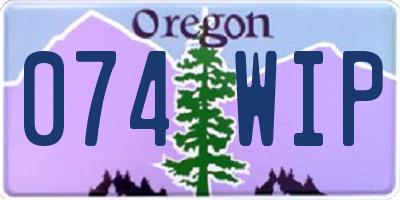 OR license plate 074WIP