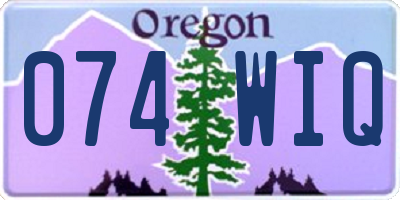 OR license plate 074WIQ