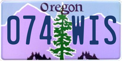 OR license plate 074WIS