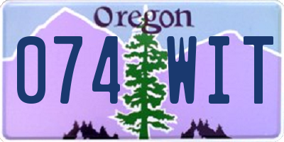 OR license plate 074WIT