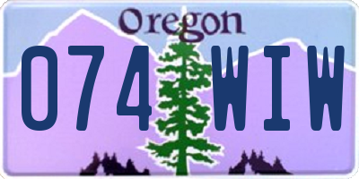 OR license plate 074WIW