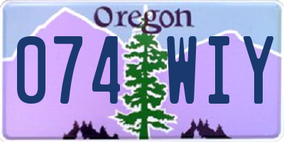 OR license plate 074WIY