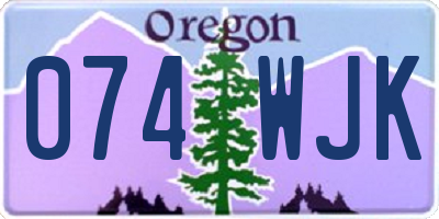OR license plate 074WJK