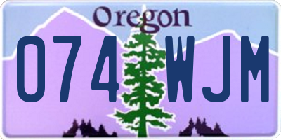 OR license plate 074WJM