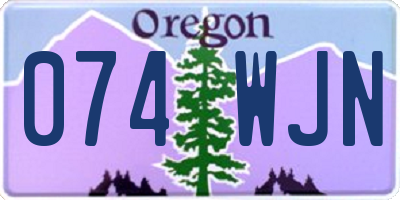 OR license plate 074WJN