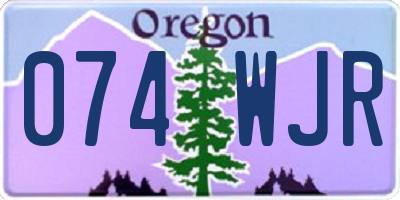 OR license plate 074WJR
