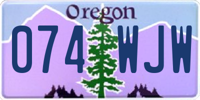 OR license plate 074WJW