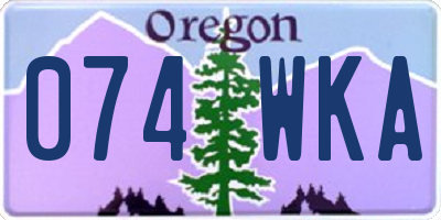 OR license plate 074WKA