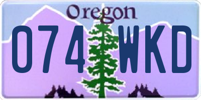 OR license plate 074WKD