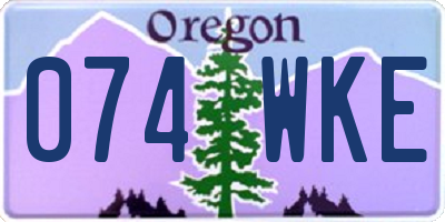 OR license plate 074WKE