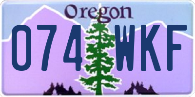 OR license plate 074WKF