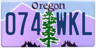 OR license plate 074WKL