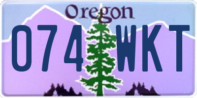 OR license plate 074WKT