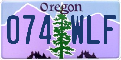 OR license plate 074WLF