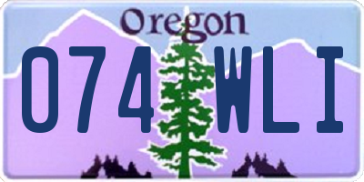 OR license plate 074WLI