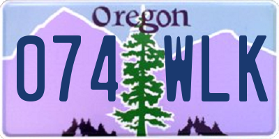 OR license plate 074WLK