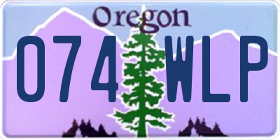 OR license plate 074WLP